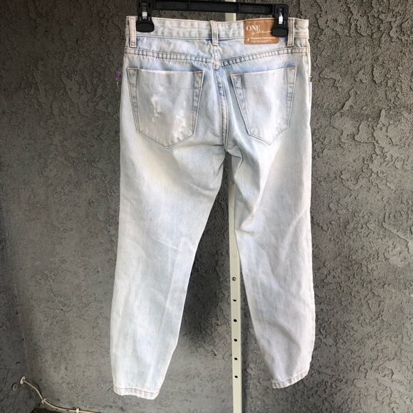 One Teaspoon Light Wash Trashed Freebird Jeans - Picture 4 of 5